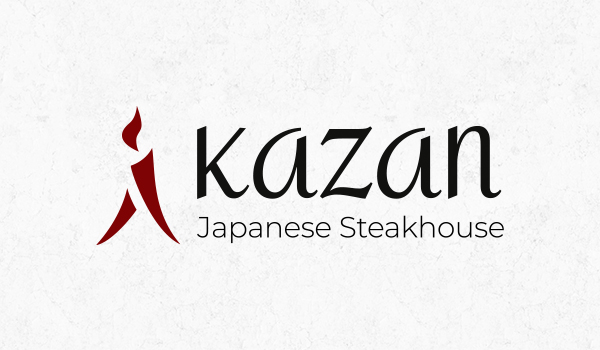 kazan logo on background of wall in restaurant